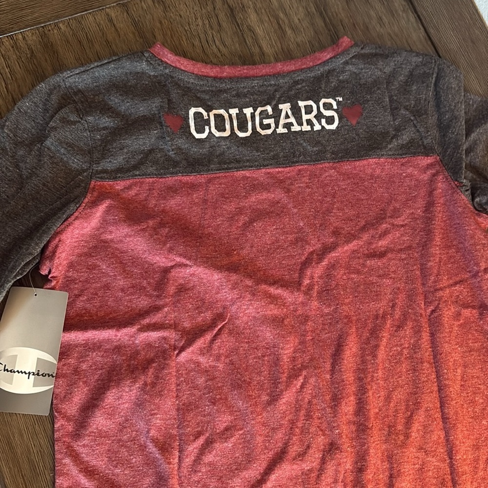 NWT [Champion] Washington State Cougars NCAA 1/2 Sleeve V-Neck Shirt Youth XL - Picture 8 of 14